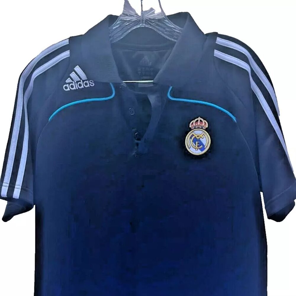 Adidas Real Madrid Climalite Training Polo Black Shirt Ronaldo Benzema Size US S